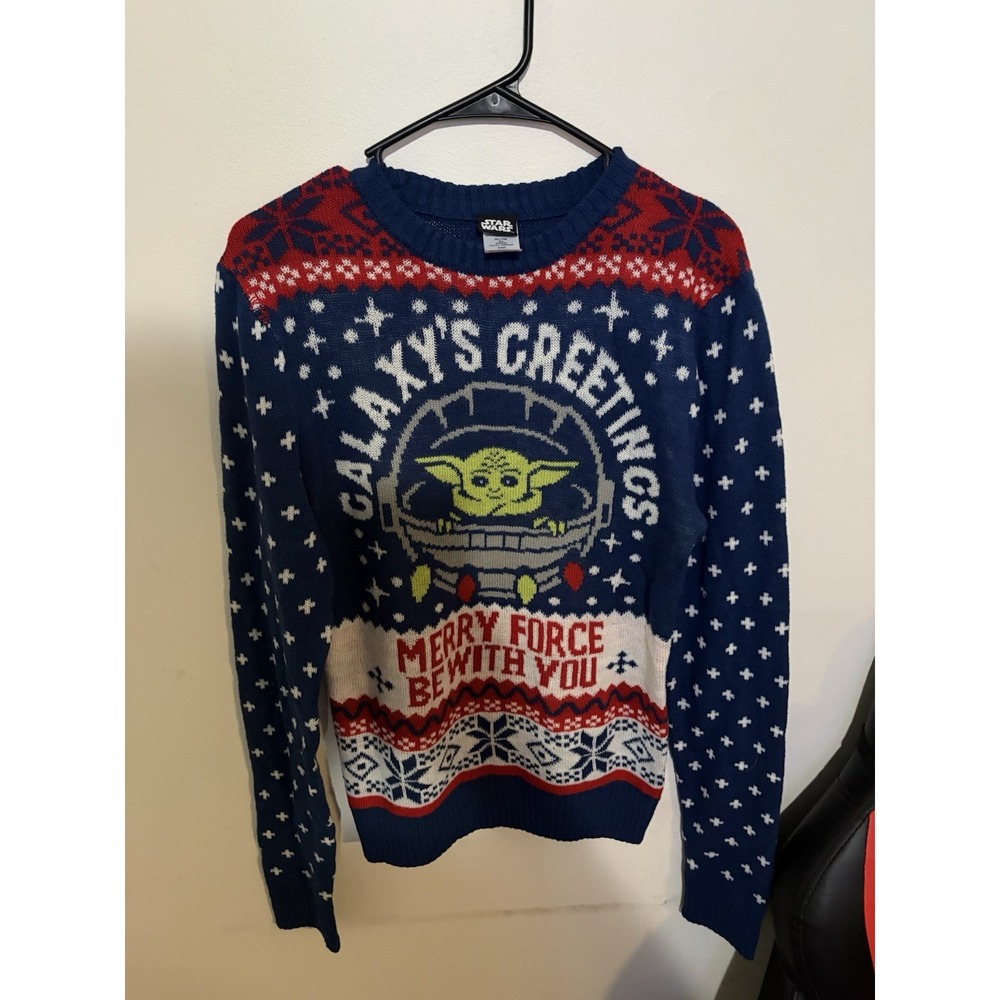 STAR WARS BRAND MEN'S CHRISTMAS SWEATER, SIZE SM (34-36), NICE CLEAN CONDITION